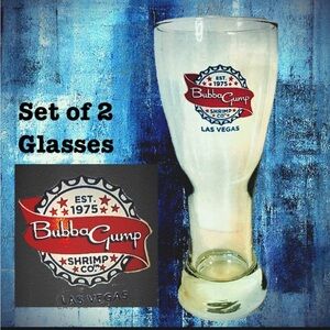 Vintage Bubba Gump Shrimp Co Restaurant Beer Glasses (set of 2)